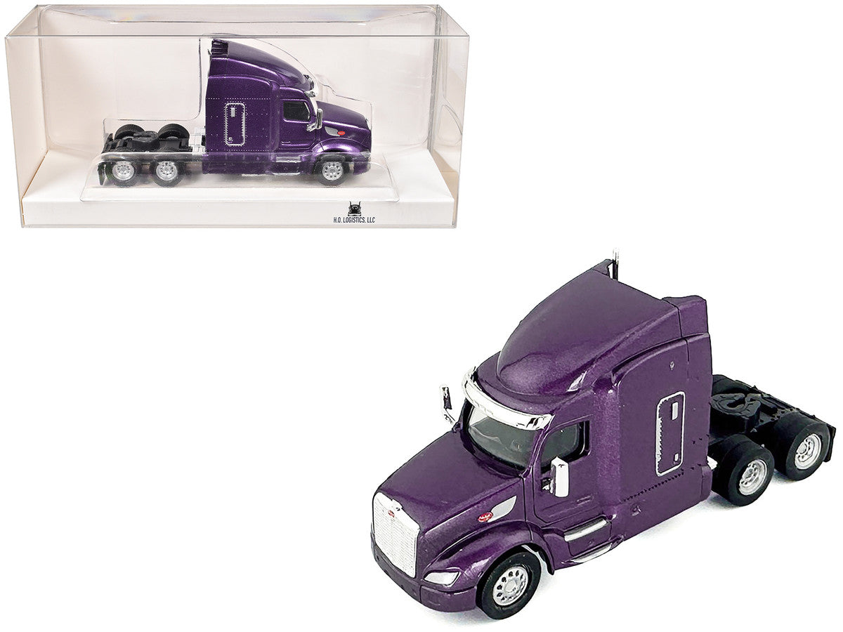 Peterbilt 579 Sleeper Cab Purple Metallic 1/87 (HO) Plastic Model Car by HO Logistics-0