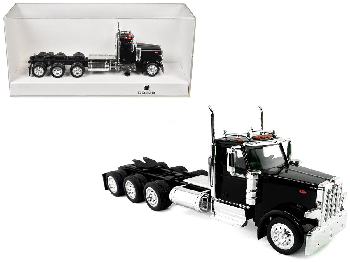 Peterbilt 589 3-Axel Day Cab Black 1/87 (HO) Plastic Model Car by HO Logistics-3