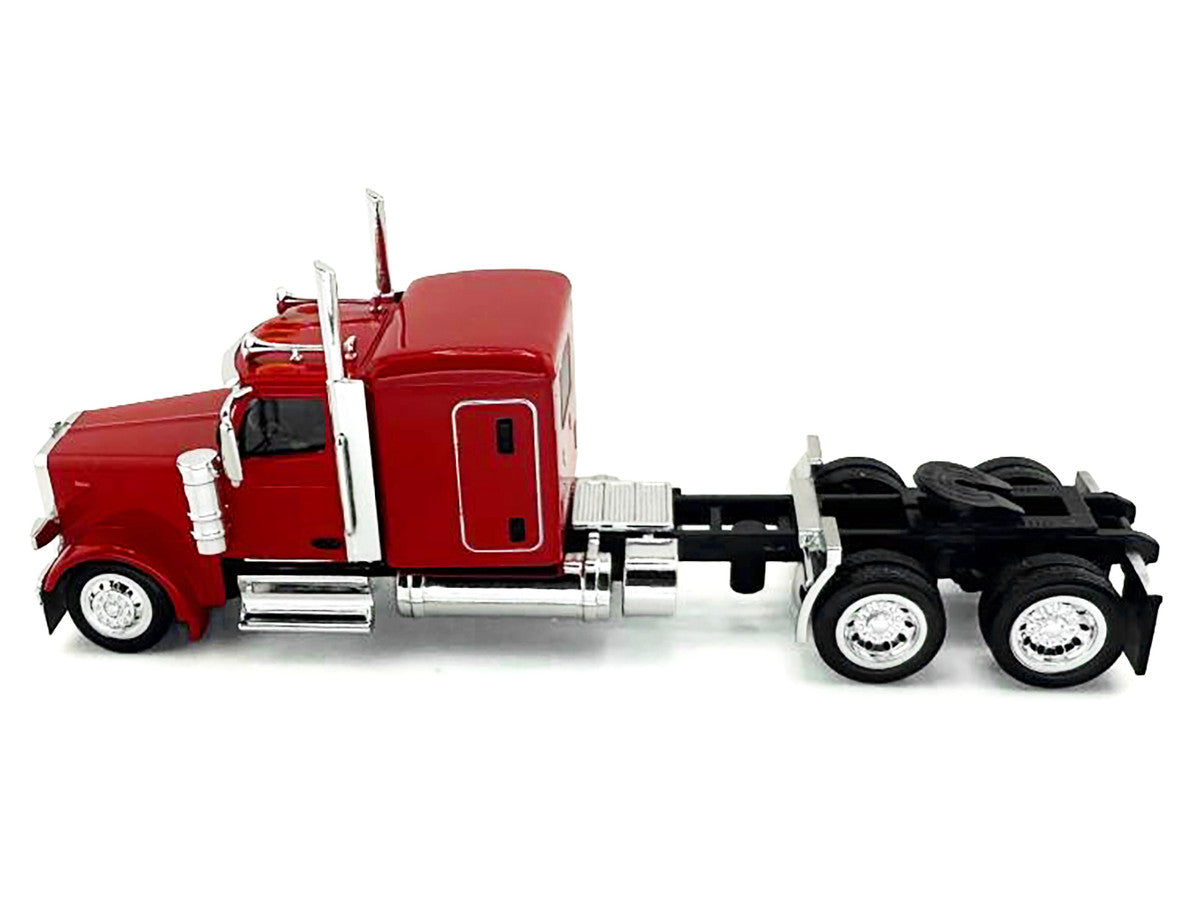 Peterbilt 589 Truck with 72 Inch Sleeper Red 1/87 (HO) Plastic Model Car by HO Logistics-1
