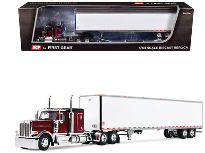 Peterbilt 589 with 58" Flat Top Sleeper and 53' Utility Trailer Legendary Red with Black Top 1/64 Diecast Model by DCP/First Gear-3