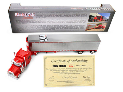 Peterbilt 589 with 78" Mid-Roof Sleeper and 53' Utility Trailer with Reefer "Blackjack Express LLC" Red "Big Rigs" Series II #6 1/64 Diecast Model by DCP/First Gear-4