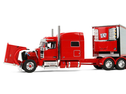 Peterbilt 589 with 78" Mid-Roof Sleeper and 53' Utility Trailer with Reefer "Blackjack Express LLC" Red "Big Rigs" Series II #6 1/64 Diecast Model by DCP/First Gear-1