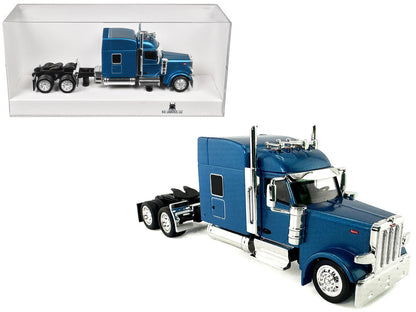 Peterbilt 589 with Stand Up Sleeper Cab Blue Metallic 1/87 (HO) Plastic Model Car by HO Logistics-2