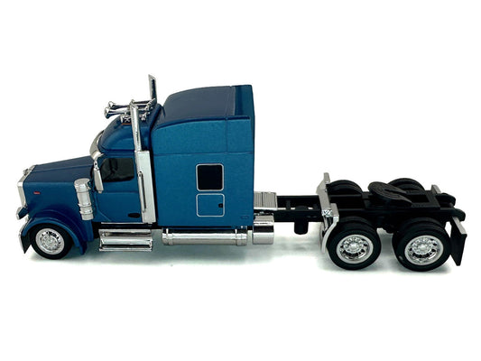 Peterbilt 589 with Stand Up Sleeper Cab Blue Metallic 1/87 (HO) Plastic Model Car by HO Logistics-0