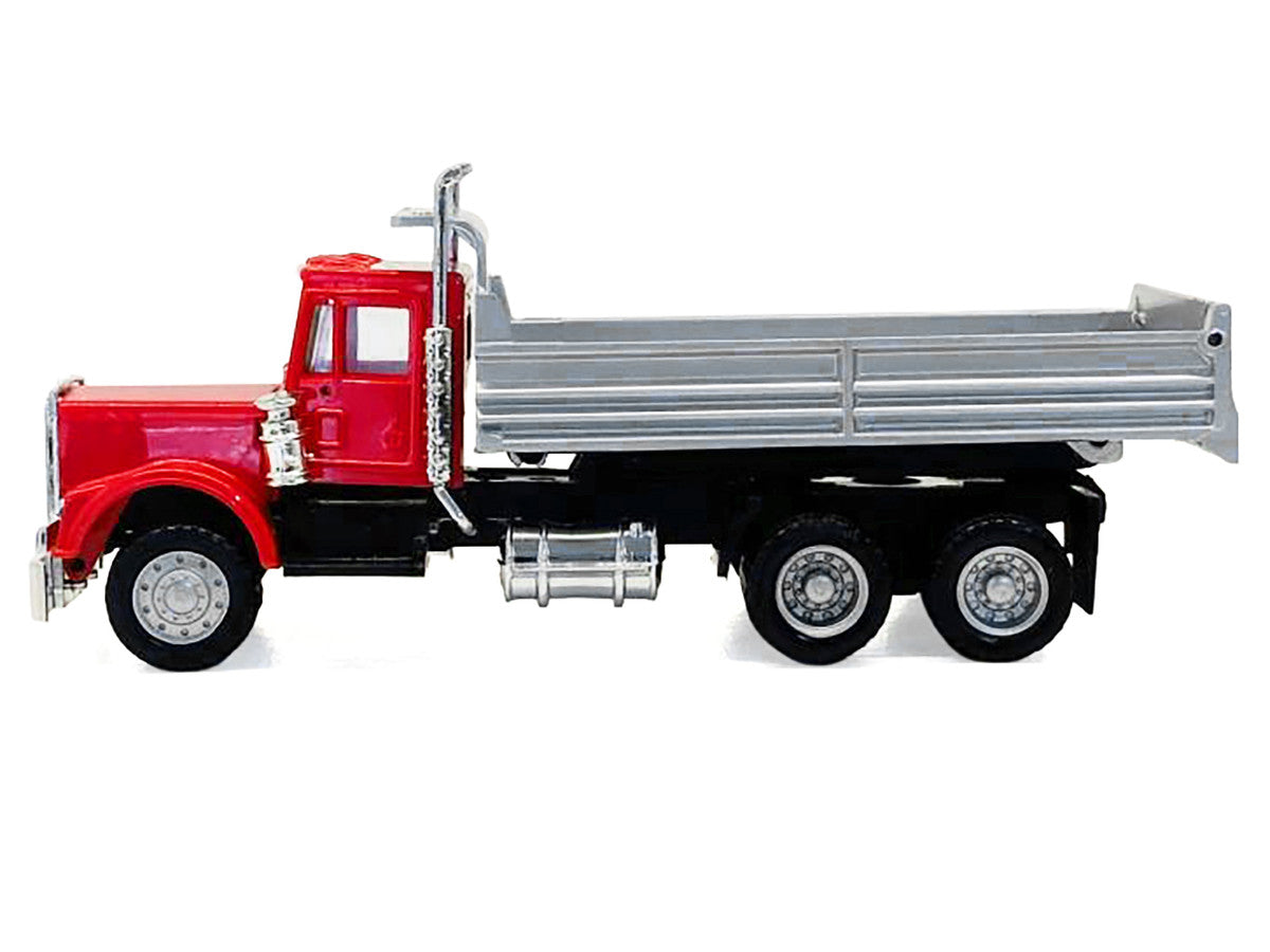 Peterbilt Dump Truck with Red Cab 1/87 (HO) Plastic Model by Promotex-1