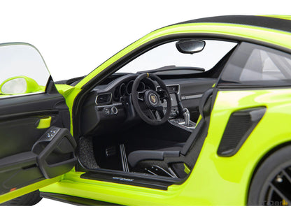 Porsche 911 (991.2) GT2 RS Weissach Package Acid Green with Carbon Stripes 1/18 Model Car by Autoart-2