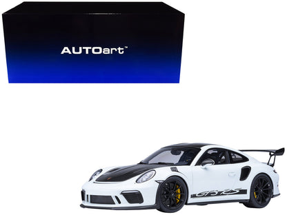 Porsche 911 (991.2) GT3 RS Weissach Package White with Carbon Hood and Top 1/18 Model Car by Autoart-4