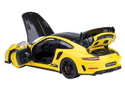 Porsche 911 (991.2) GT3 RS Weissach Racing Yellow with Carbon Hood and Top 1/18 Model Car by Autoart-1