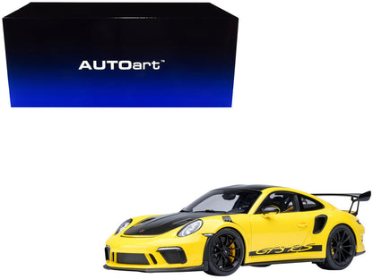 Porsche 911 (991.2) GT3 RS Weissach Racing Yellow with Carbon Hood and Top 1/18 Model Car by Autoart-0