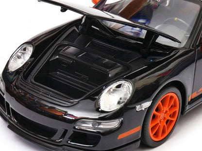 Porsche 911 (997) GT3 RS Black with Orange Accents 1/24-1/27 Diecast Model Car by Welly-1