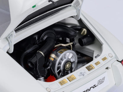 Porsche 911 Carrera 2.7 RS Grand Prix White with Green Stripes and Wheels 1/18 Model Car by Autoart-3