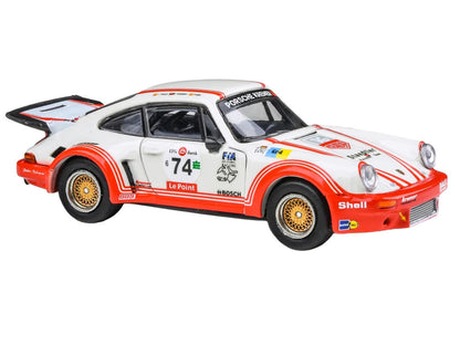Porsche 911 Carrera RSR 3.0 #74 "Aurora Racing" White with Red Stripes 1/64 Diecast Model Car by Paragon Models-2