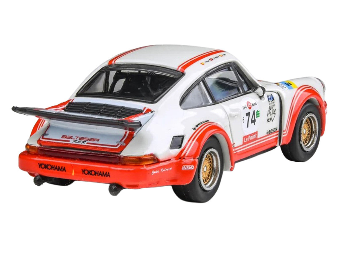Porsche 911 Carrera RSR 3.0 #74 "Aurora Racing" White with Red Stripes 1/64 Diecast Model Car by Paragon Models-0