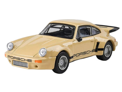 Porsche 911 Carrera RSR 3.0 Sahara Beige with Black Stripes 1/64 Diecast Model Car by Paragon-1