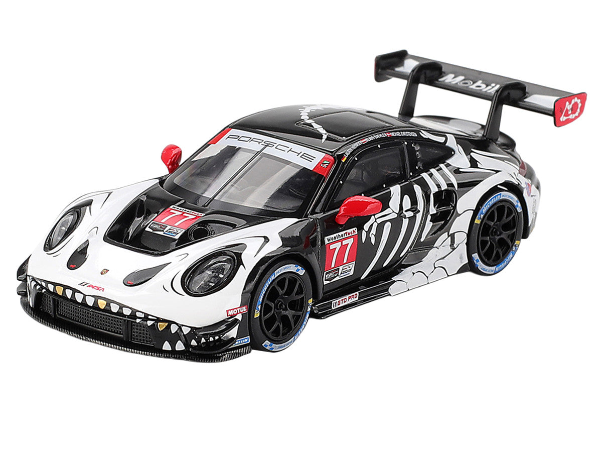 Porsche 911 GT3 R #77 Klaus Bachler - Laurin Heinrich - Michael Christensen "AO Racing Skeleton Rexy" GTD Pro IMSA "Petit Le Mans" (2025) Limited Edition 1/64 Diecast Model Car by Mini GT-1