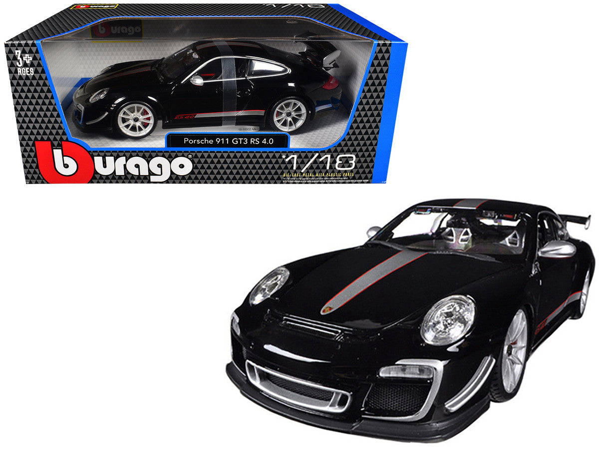 Porsche 911 GT3 RS 4.0 Black 1/18 Diecast Model Car by Bburago-3