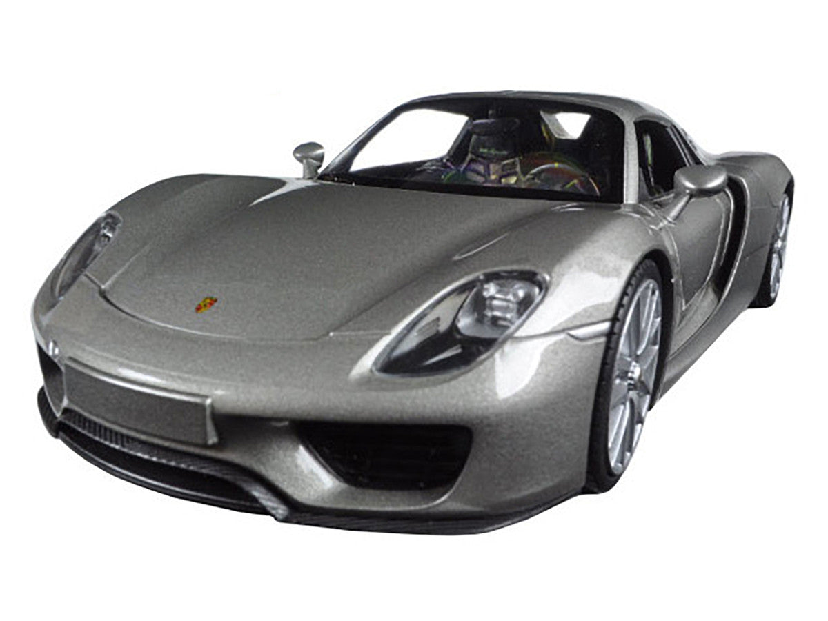 Porsche 918 Spyder Silver Closed Roof 1/24 Diecast Model Car by Welly-1