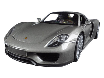 Porsche 918 Spyder Silver Closed Roof 1/24 Diecast Model Car by Welly-1