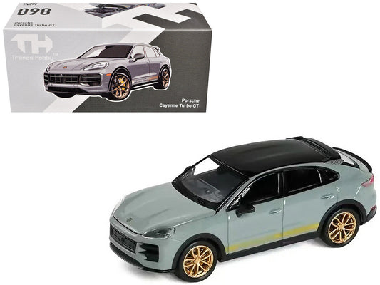Porsche Cayenne Turbo GT Gray with Black Top and Gold Stripes 1/64 Diecast Model Car by Trends Hobby-0