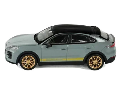 Porsche Cayenne Turbo GT Gray with Black Top and Gold Stripes 1/64 Diecast Model Car by Trends Hobby-4