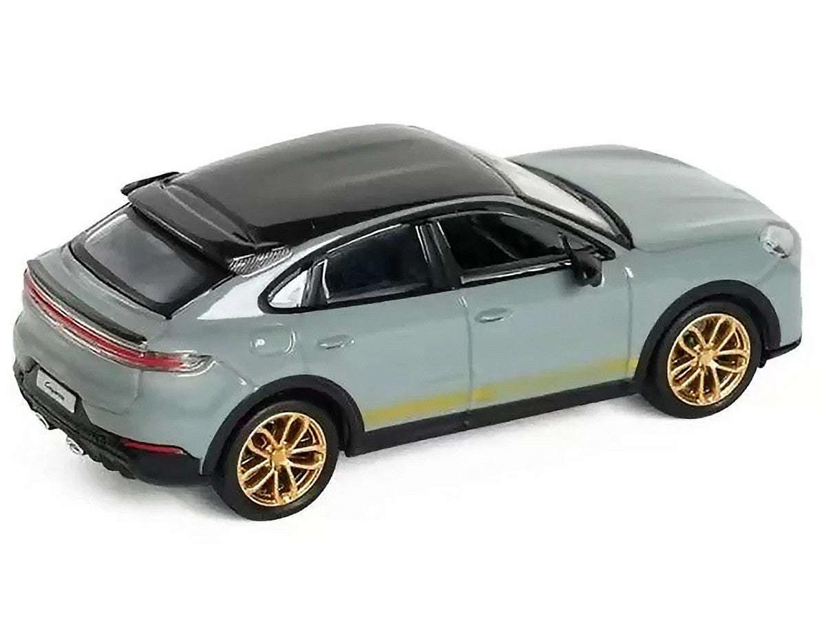 Porsche Cayenne Turbo GT Gray with Black Top and Gold Stripes 1/64 Diecast Model Car by Trends Hobby-3