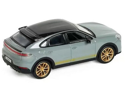 Porsche Cayenne Turbo GT Gray with Black Top and Gold Stripes 1/64 Diecast Model Car by Trends Hobby-3