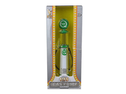 Quaker State Gasoline Vintage Gas Pump Cylinder 1/18 Diecast Replica by Road Signature-0