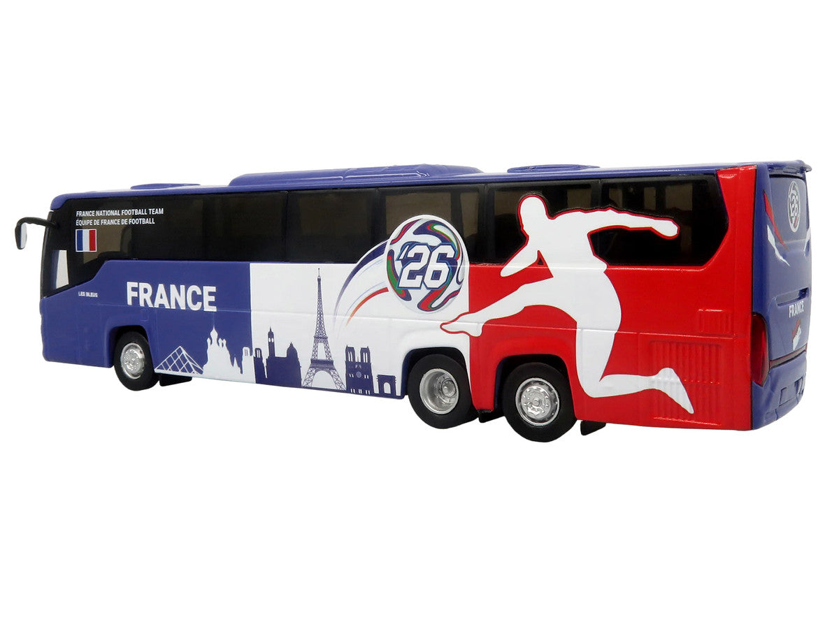 Scania Touring HD Coach Bus "France National Football Team" Blue with Graphics "International Federation of the Global Game" Series Limited Edition to 504 pieces Worldwide 1/87 (HO) Diecast Model by Iconic Replicas-2