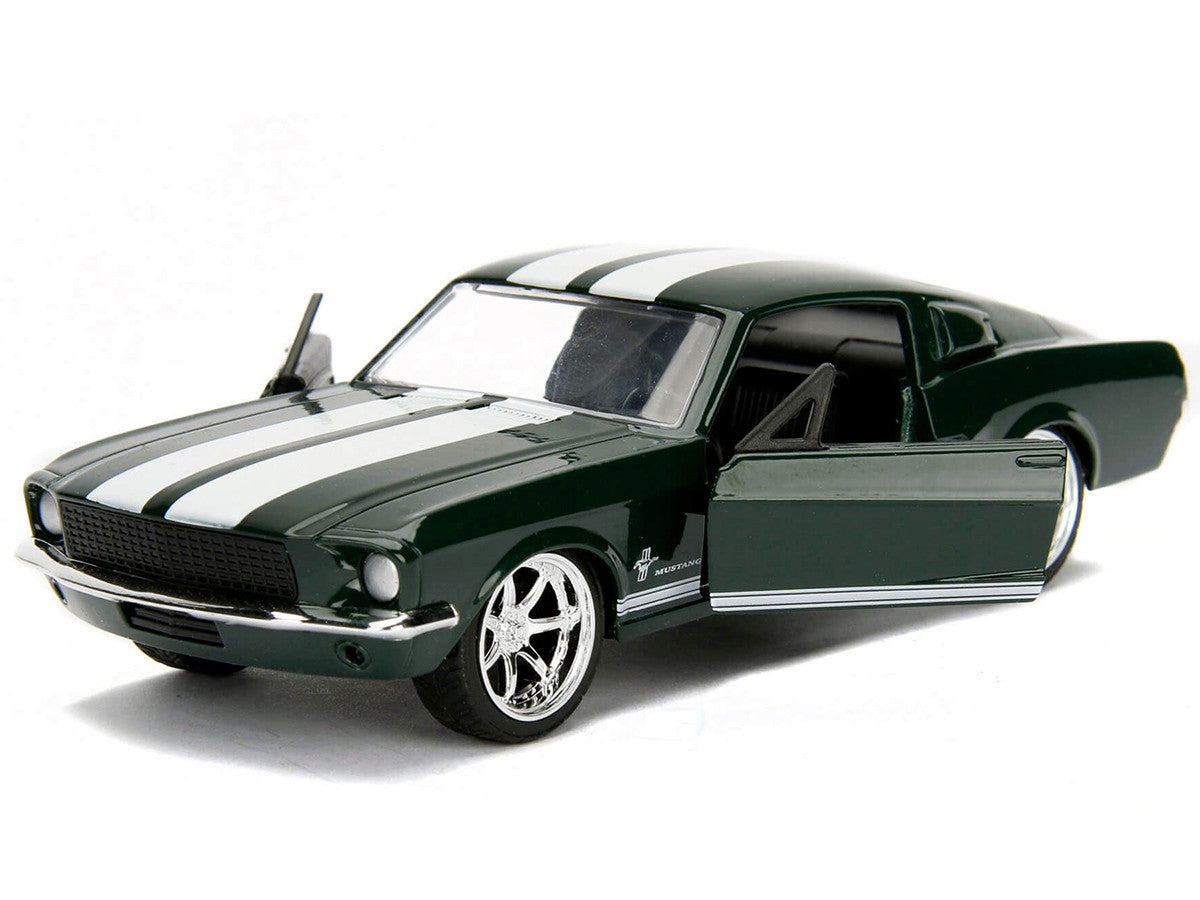 Sean's Ford Mustang Dark Green with White Stripes "Fast & Furious" Movie 1/32 Diecast Model Car by Jada-1