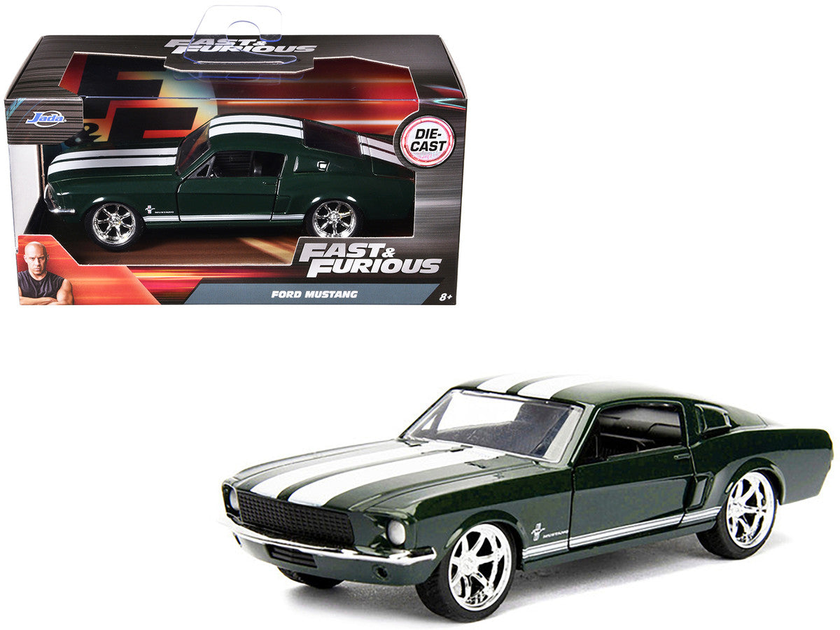 Sean's Ford Mustang Dark Green with White Stripes "Fast & Furious" Movie 1/32 Diecast Model Car by Jada-0