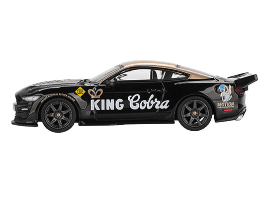 Shelby GT500 Dragon Snake Concept "King Cobra" Black with Gold Metallic Top Limited Edition 1/64 Diecast Model Car by Mini GT-0