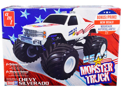 Skill 1 Snap Model Kit Chevrolet Silverado "USA-1" Monster Truck 1/32 Scale Model by AMT-0