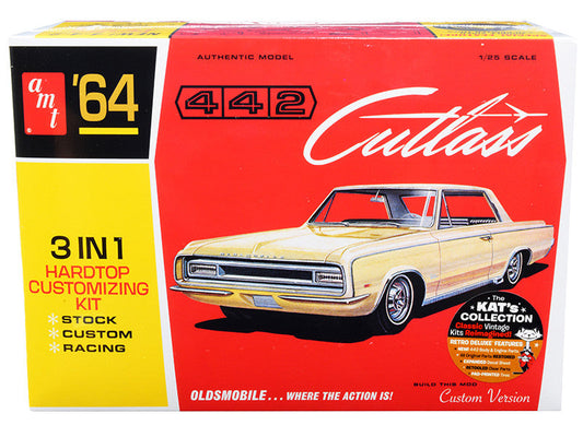 Skill 2 Model Kit 1964 Oldsmobile Cutlass 442 Hardtop 3-in-1 Kit 1/25 Scale Model by AMT-0