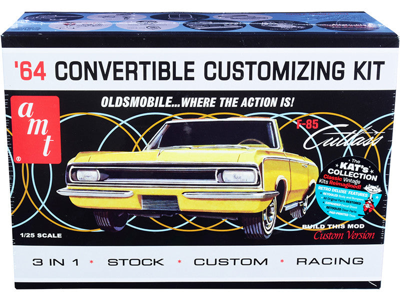 Skill 2 Model Kit 1964 Oldsmobile Cutlass F-85 Convertible 3-in-1 Kit 1/25 Scale Model by AMT-0