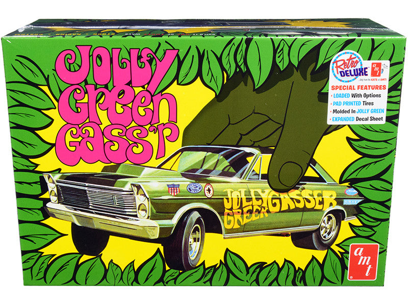 Skill 2 Model Kit 1965 Ford Galaxie "Jolly Green Gasser" 3-in-1 Kit 1/25 Scale Model by AMT-0