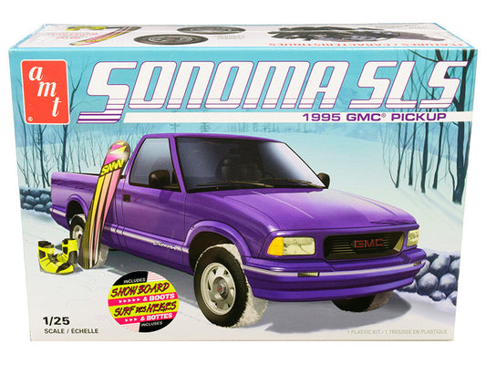 Skill 2 Model Kit 1995 GMC Sonoma SLS Pickup Truck with Snowboard and Boots 1/25 Scale Model by AMT-0