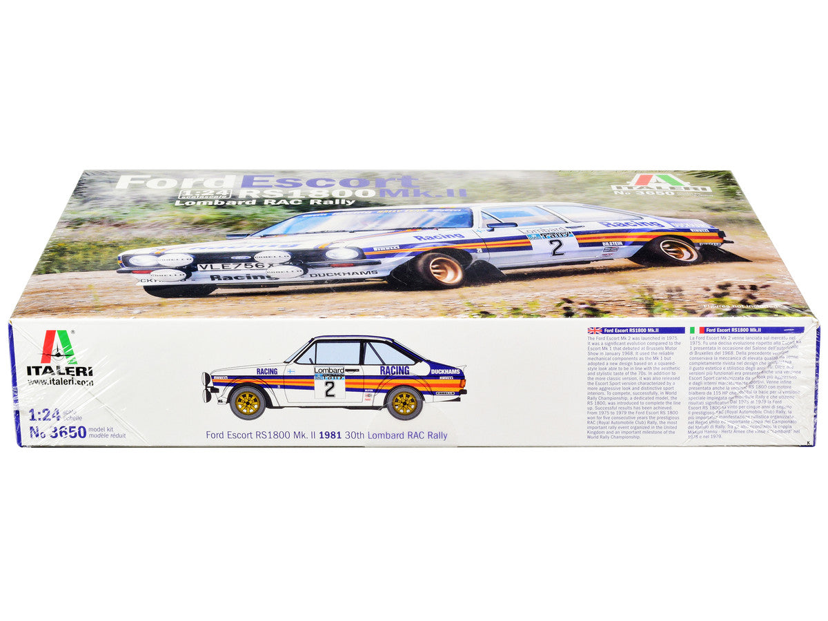 Skill 2 Model Kit Ford Escort RS 1800 Mk.II #2 Lombard RAC Rally (1981) 1/24 Scale Model by Italeri-2