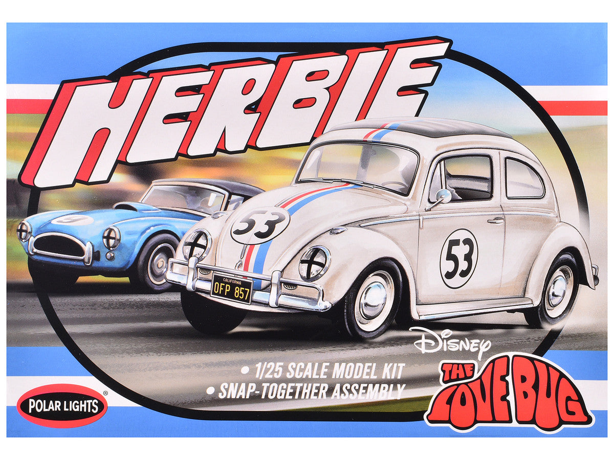 Skill 2 Model Kit Volkswagen Beetle Herbie "The Love Bug" (1969) Movie 1/25 Scale Model by Polar Lights-3