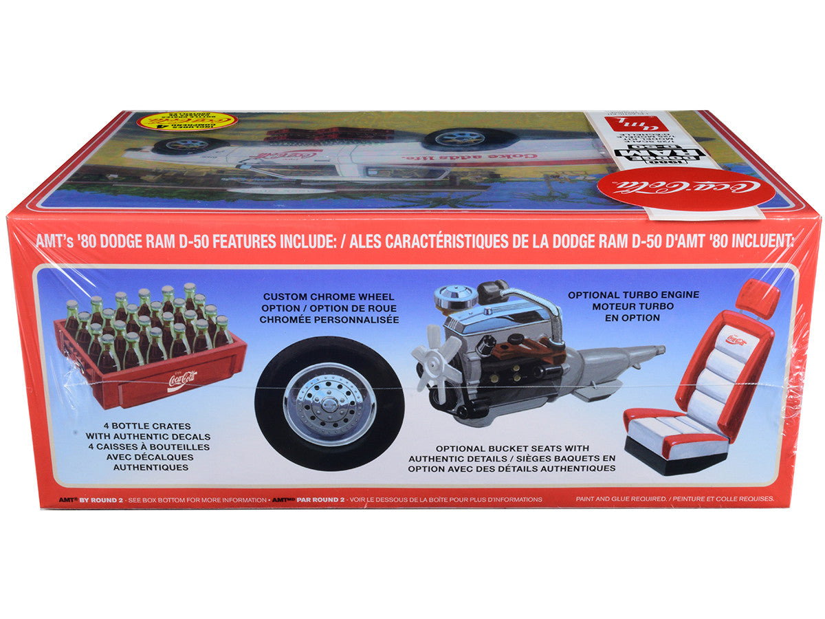 Skill 3 Model Kit 1980 Dodge Ram D-50 Pickup Truck "Coca-Cola" Four Bottle Crates 1/25 Scale Model by AMT-2