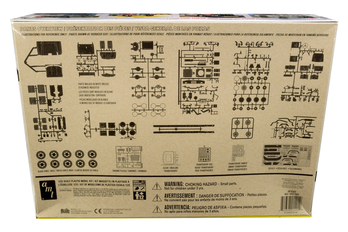 Skill 3 Model Kit Mack R685ST Semi Tractor Truck 1/25 Scale Model by AMT-1