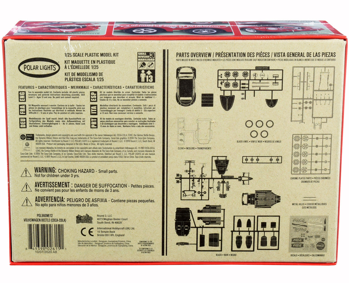Skill 3 Snap Model Kit Volkswagen Beetle "Coca-Cola" 1/25 Scale Model by Polar Lights-3