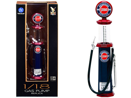 "Studebaker" Vintage Cylinder Gas Pump 1/18 Diecast Replica by Road Signature-0