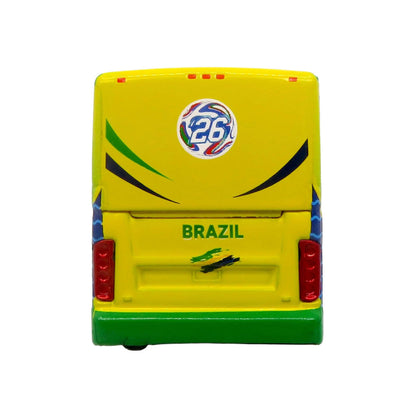 Van Hool CX-45 Coach Bus "Brazil National Football Team" Yellow and Green with Graphics "International Federation of the Global Game" Series Limited Edition to 504 pieces Worldwide 1/87 (HO) Diecast Model by Iconic Replicas-3