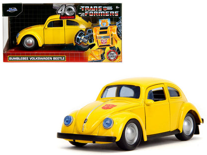 Volkswagen Beetle "Bumblebee" Yellow "Transformers" "Hollywood Rides" Series 1/32 Diecast Model Car by Jada-4
