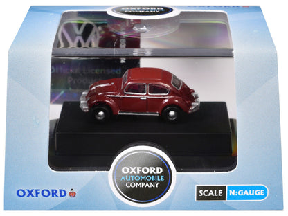 Volkswagen Beetle Ruby Red 1/148 (N) Scale Diecast Model Car by Oxford Diecast-1