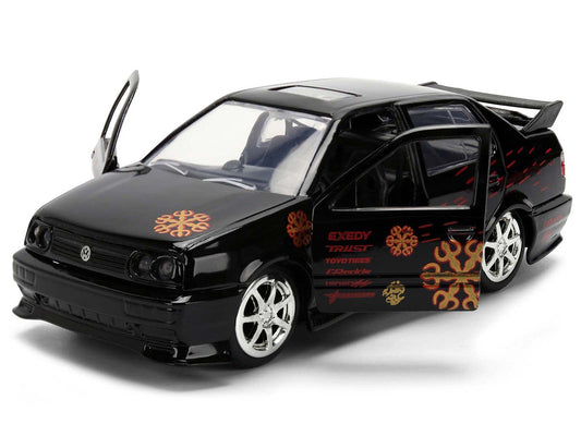 Volkswagen Jetta Black with Graphics "Fast & Furious Remix - 25th Anniversary" Series 1/32 Diecast Model Car by Jada-1