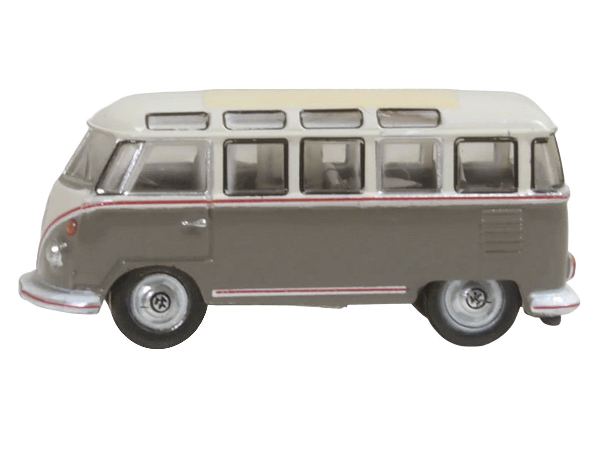 Volkswagen T1 Samba Bus Mouse Grey and Pearl White with Red Stripes 1/148 (N) Scale Diecast Model Car by Oxford Diecast-2
