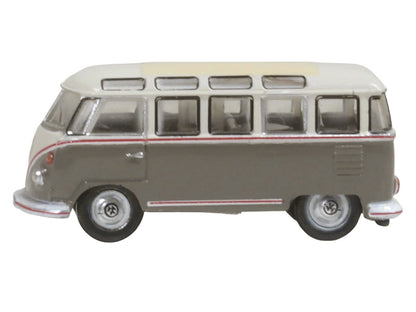 Volkswagen T1 Samba Bus Mouse Grey and Pearl White with Red Stripes 1/148 (N) Scale Diecast Model Car by Oxford Diecast-2