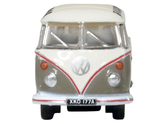 Volkswagen T1 Samba Bus Mouse Grey and Pearl White with Red Stripes 1/148 (N) Scale Diecast Model Car by Oxford Diecast-3