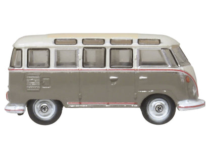 Volkswagen T1 Samba Bus Mouse Grey and Pearl White with Red Stripes 1/148 (N) Scale Diecast Model Car by Oxford Diecast-0
